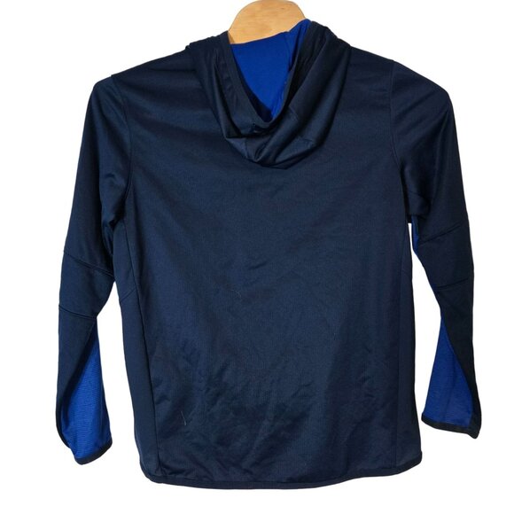 Under Armour High Neck Hooded Sweatshirt Size Large Blue Hoodie - Picture 2 of 6